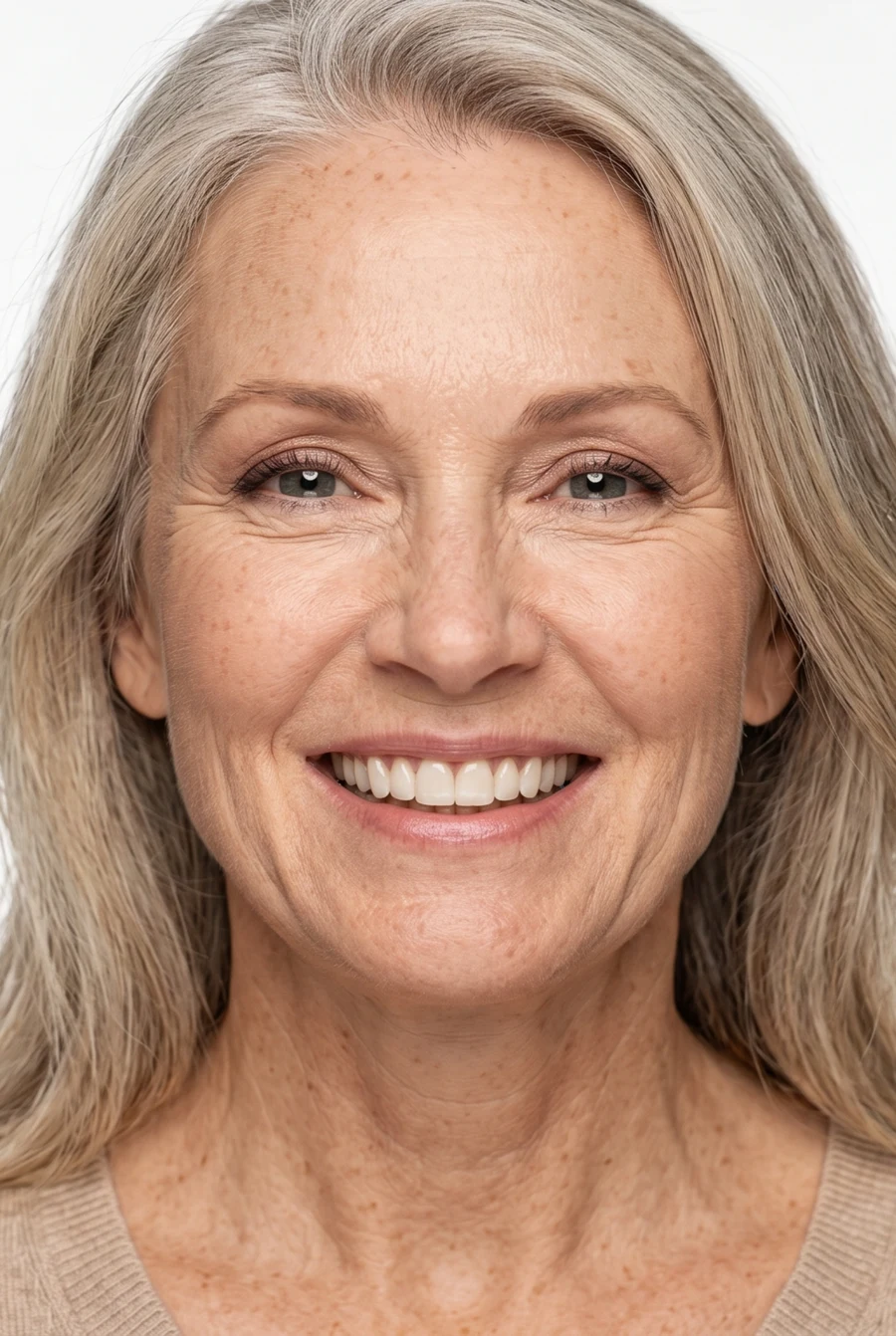 After — with porcelain veneers